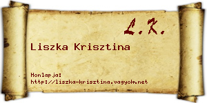 Liszka Krisztina névjegykártya